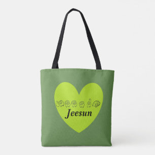 ASL Individuelle Name Jeesun Fingerspell Alphabet Tasche