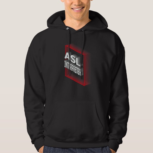 ASL Interpreter Job Title Appreciation Retro Hoodie (Vorderseite)