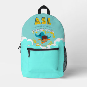 ASL ist meine Supermacht Bedruckter Rucksack
