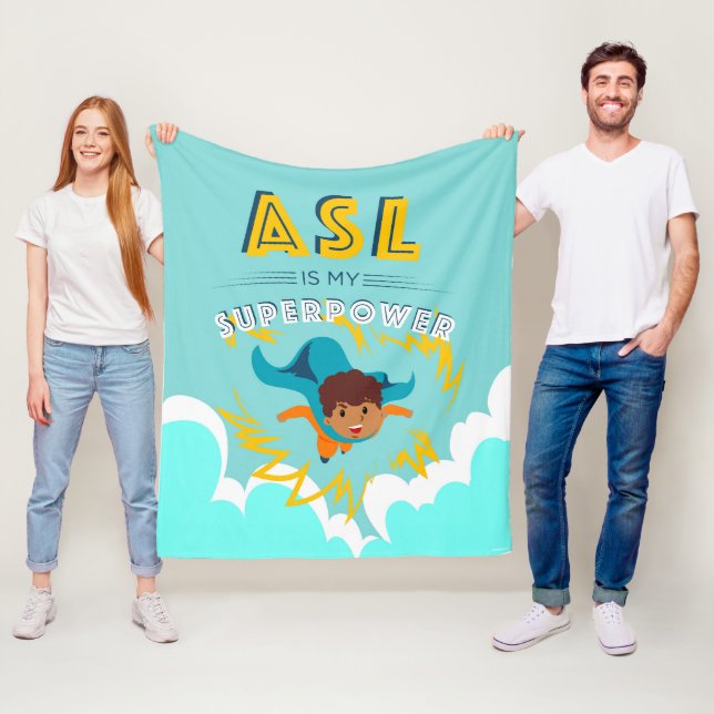 ASL ist meine Supermacht Fleecedecke (Beispiel)