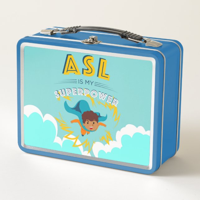 ASL ist meine Supermacht Metall Brotdose (Vorderseite)