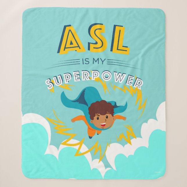 ASL ist meine Supermacht Sherpadecke (Vorderseite)