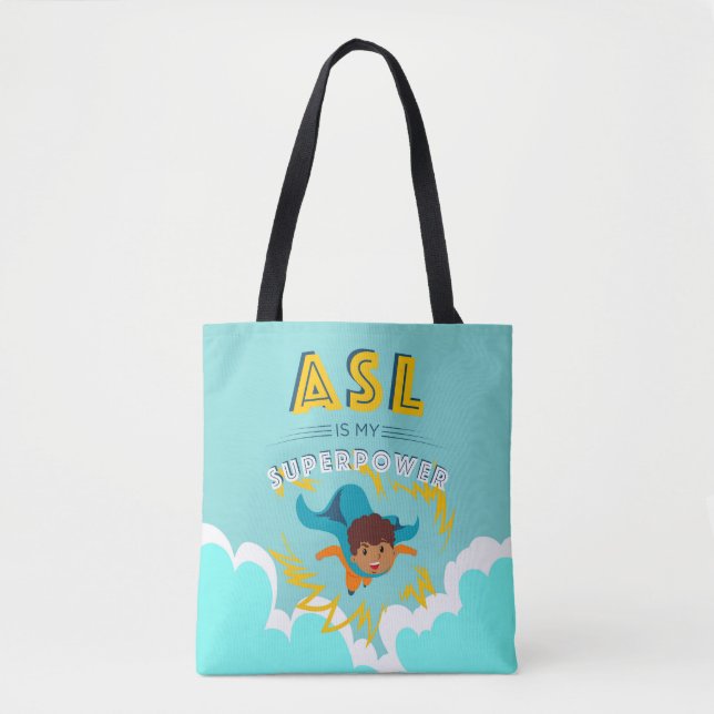ASL ist meine Supermacht Tasche (Vorderseite)