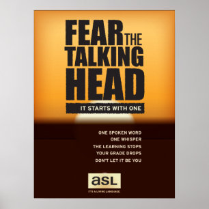 ASL-Klassenposter. Fürchte den Talking Head. Poster