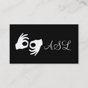ASL, Langue des Signes, Traducteur, Carte de visit