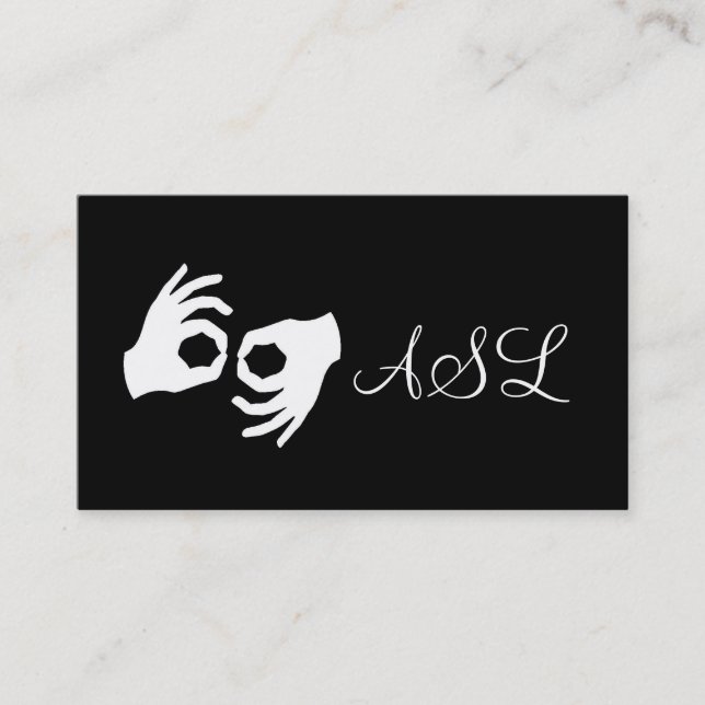 ASL, Langue des Signes, Traducteur, Carte de visit (Devant)
