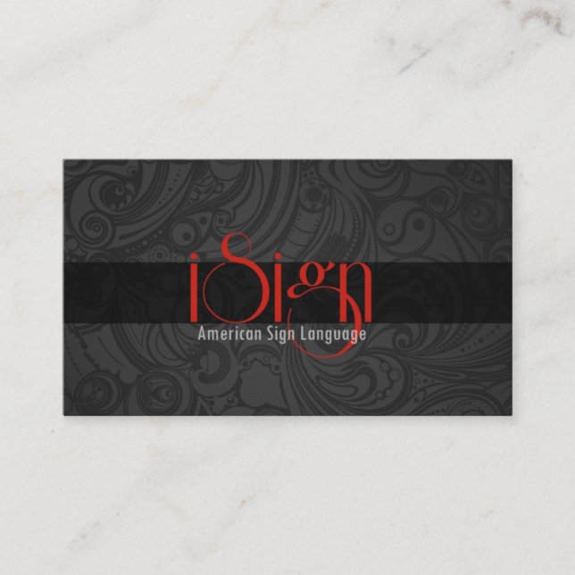 ASL, Langue des Signes, Traducteur, Carte de visit (Devant)