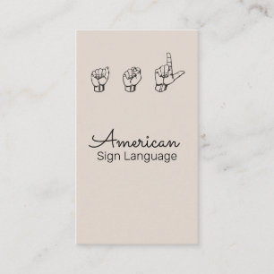 ASL, Langue des Signes, Traducteur, Carte de visit
