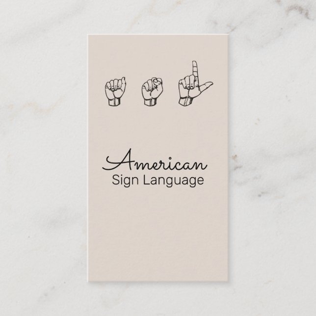 ASL, Langue des Signes, Traducteur, Carte de visit (Devant)