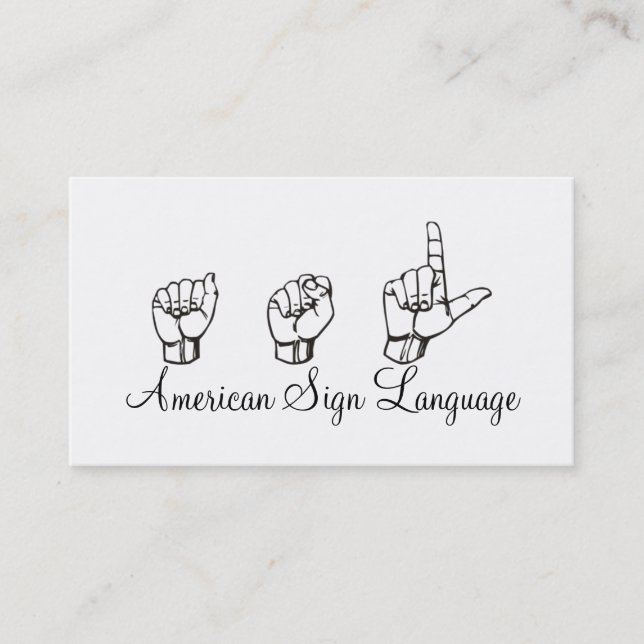 ASL, Langue des Signes, Traducteur, Carte de visit (Devant)