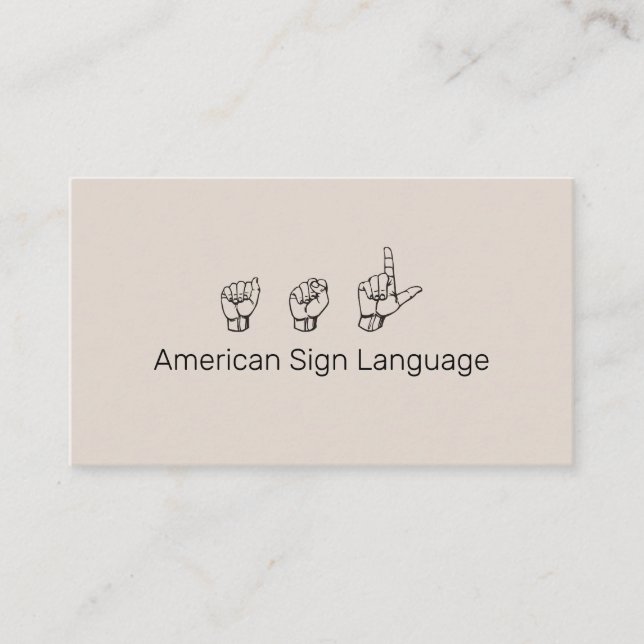 ASL, Langue des Signes, Traducteur, Carte de visit (Devant)