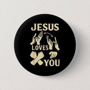 Asl-Lehrer Amerikanische Gebärdensprache Christlic Button