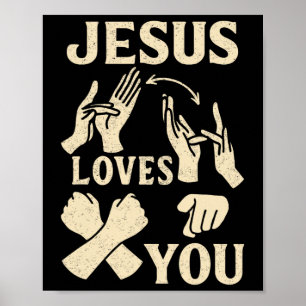 Asl-Lehrer Amerikanische Gebärdensprache Christlic Poster