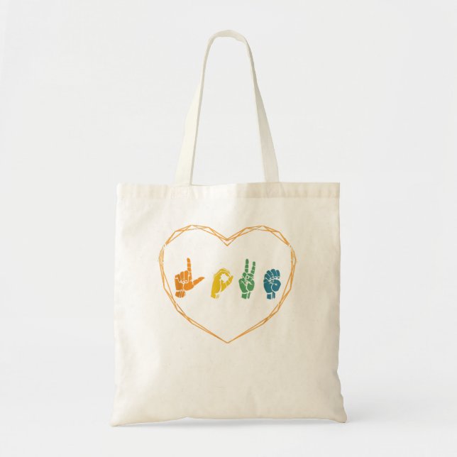 ASL Liebe American Sign Language Geschenke Deaf Mu Tragetasche (Vorne)