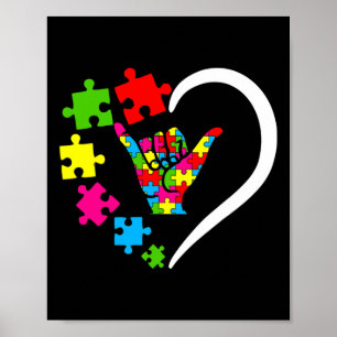 ASL Liebe Autism Awareness Day Apple Sign Language Poster