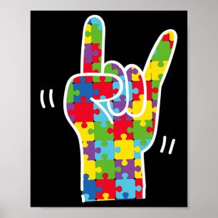 Asl Liebe Gebärdensprache Autismus Aufklärung Mona Poster