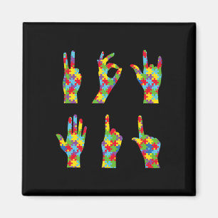 Asl Liebe Gebärdensprache Autismus Bewusstsein Magnet