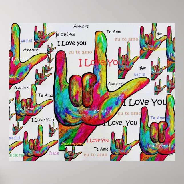 ASL-Liebe in jedem Sprachposter Poster (Vorne)