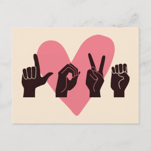 ASL Liebe IV - Valentinstag Postkarte