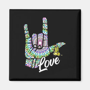 ASL Liebe Sie geben Gebärdensprache Butterfly Deaf Magnet