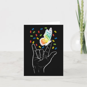 Asl Liebe Sign Butterfly Puzzle Autismus Bewusstse Karte
