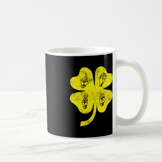 ASL Liebe Sign Language St Patrick's Day Deaf Awar Kaffeetasse (Rechts)