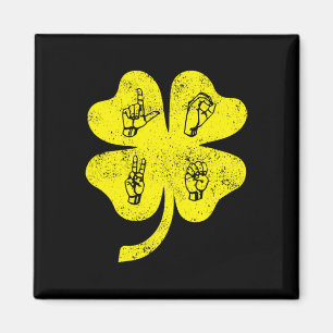 ASL Liebe Sign Language St Patrick's Day Deaf Awar Magnet