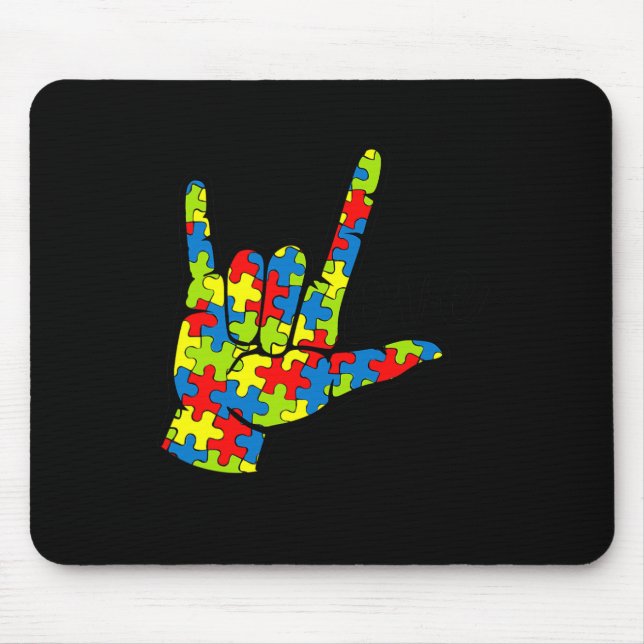 ASL Liebe Signage Language Autismus Geschenkgutsch Mousepad (Vorne)