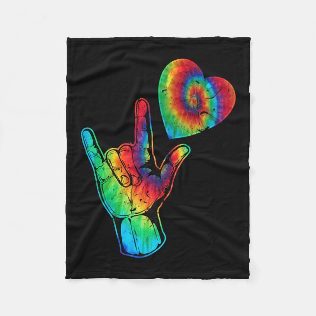ASL Liebe Signage Language Autismus Sensibilisieru Fleecedecke (Vorderseite)