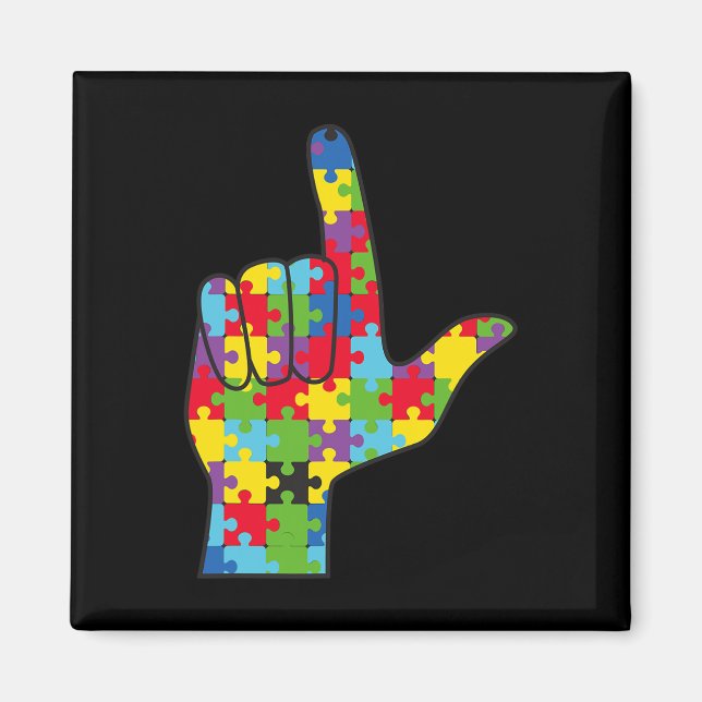 ASL Liebe Signature Autismus Sensibilisierung Unte Magnet (Vorne)