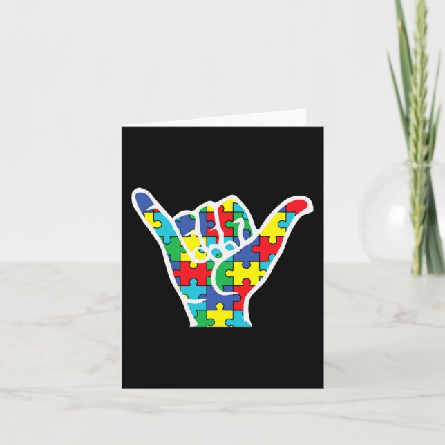 asl Liebe signieren Hand Autismus Bewusstsein 2022 Karte (Vorderseite)