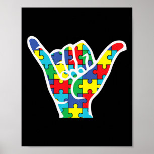 asl Liebe signieren Hand Autismus Bewusstsein 2022 Poster