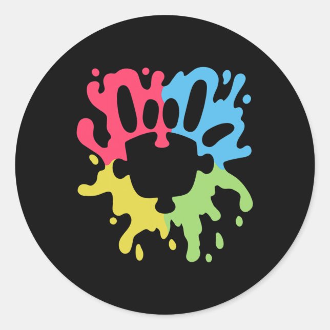 ASL Liebe Signieren Non-verbal Autismus Unterstütz Runder Aufkleber (Vorderseite)