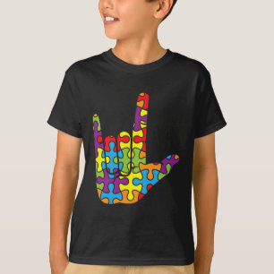 ASL Liebe Signsprache - Autistisches Puzzle Autism T-Shirt