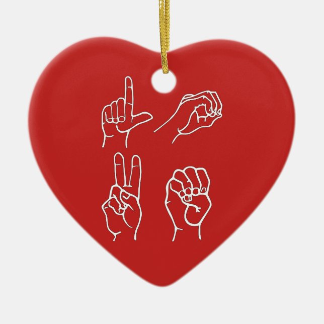Asl-Liebe-Verzierung Keramik Ornament (Vorne)
