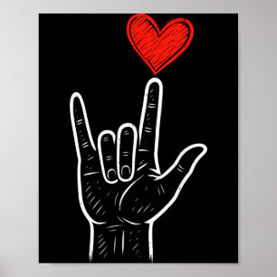 Asl Liebeshandzeichen Herz Valentinstag Männer Fra Poster