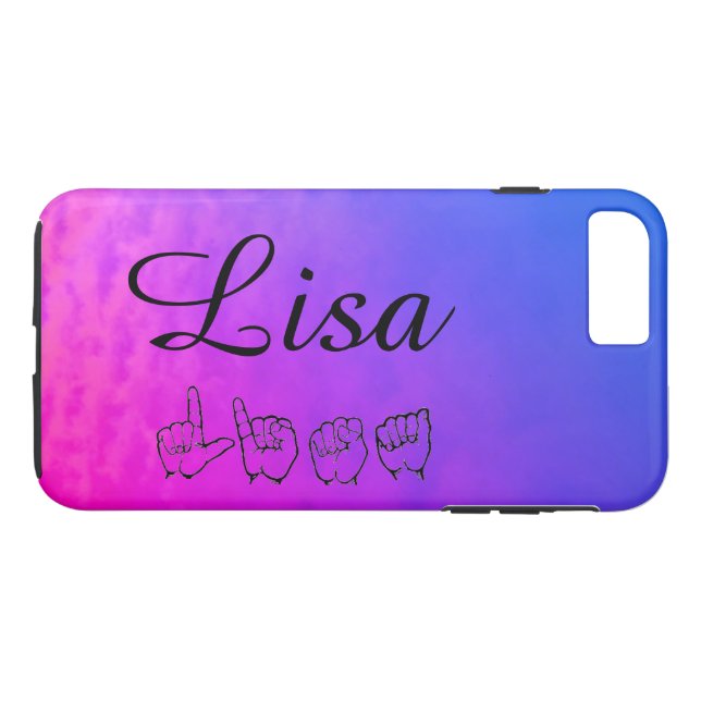 ASL Lisa blau und lila Schatten abstrakt Case-Mate iPhone Hülle (Rückseite (Horizontal))