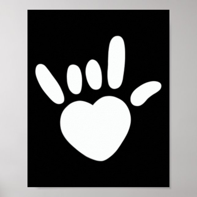 Asl Love Sign American Sign Language Deaf Awarenes Poster (Vorne)