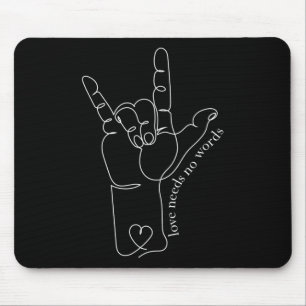 ASL Mama Vater Kinder Autismus Bewusstsein Lehrer Mousepad