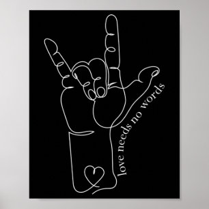 ASL Mama Vater Kinder Autismus Bewusstsein Lehrer Poster