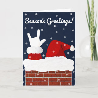 ASL Père Noël avec I Love You Handshape Carte de N