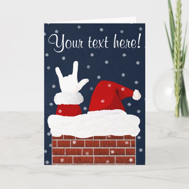 ASL Père Noël avec je t'aime la carte de Noël de (Devant)