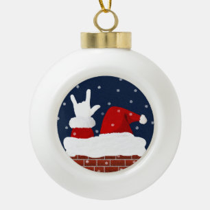ASL Père Noël Ornement de Noël avec I Love You 