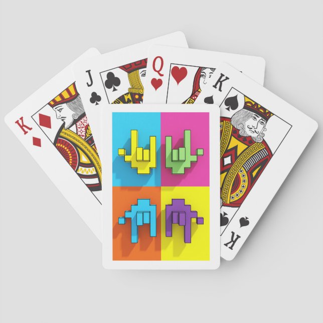 ASL Pixel Liebe Pop Classic Playing Cards Spielkarten (Rückseite)