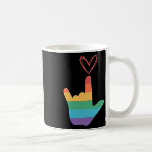 Asl Regenbogen-Liebe-Symbol Gehörlos Kaffeetasse