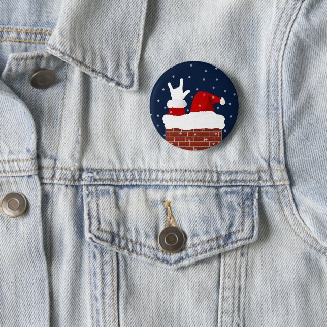 ASL Santa w/ I Liebe Sie handprägen Weihnachtsscha Button (Beispiel)
