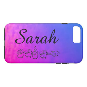ASL Sarah blau und lila Schatten abstrakt Case-Mate iPhone Hülle