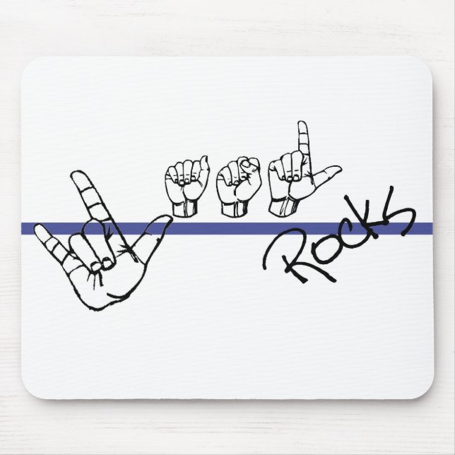 ASL schaukelt Mausunterlageschwarzes und Blau Mousepad (Vorne)