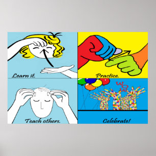 ASL-Schritte zum Erfolg Poster
