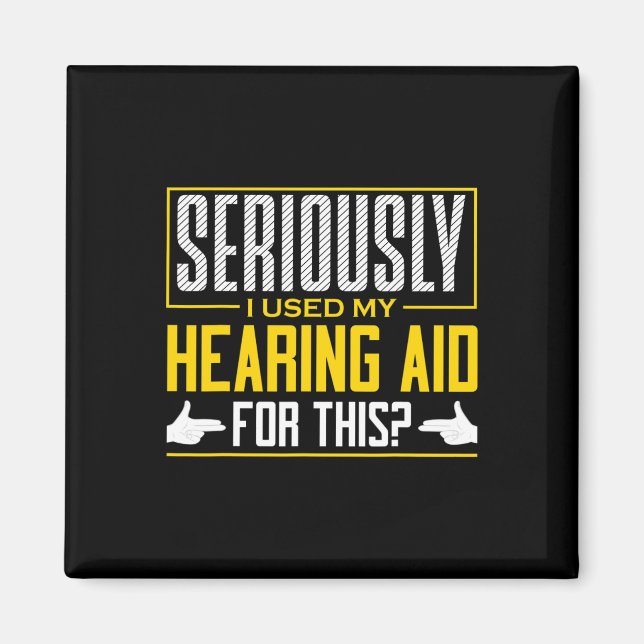ASL Serious Heading Aid Language Deaf Aware Magnet (Vorne)